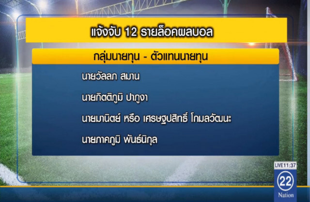 เปิดรายชื่อ! 12 ราย ออกหมายจับ "ล้มบอล"