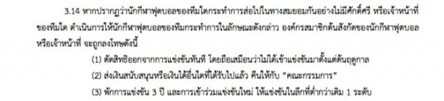 เปิดกฎไทยลีก ทีมไหนมีเอี่ยวล้มบอล โดนแบน 3 ปี