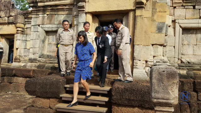 ผู้ว่าฯ สระแก้วนำคุณสิริกิติยา เจนเซ่น เข้าชมปราสาทสด๊กก๊อกธม-ปราสาทเขาโล้น