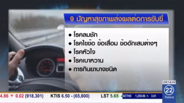 เปิด 9 ปัญหาสุขภาพ ส่งผลต่อการขับขี่