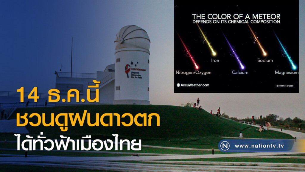 14 ธ.ค.นี้ ชวนดูฝนดาวตกได้ทั่วฟ้าเมืองไทย