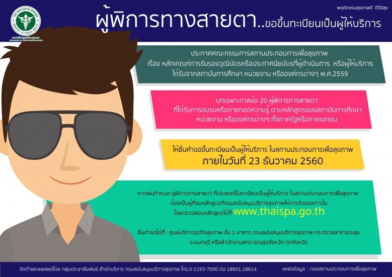 เตือน "หมอนวดตาบอด" เร่งขึ้นทะเบียนก่อนศุกร์นี้