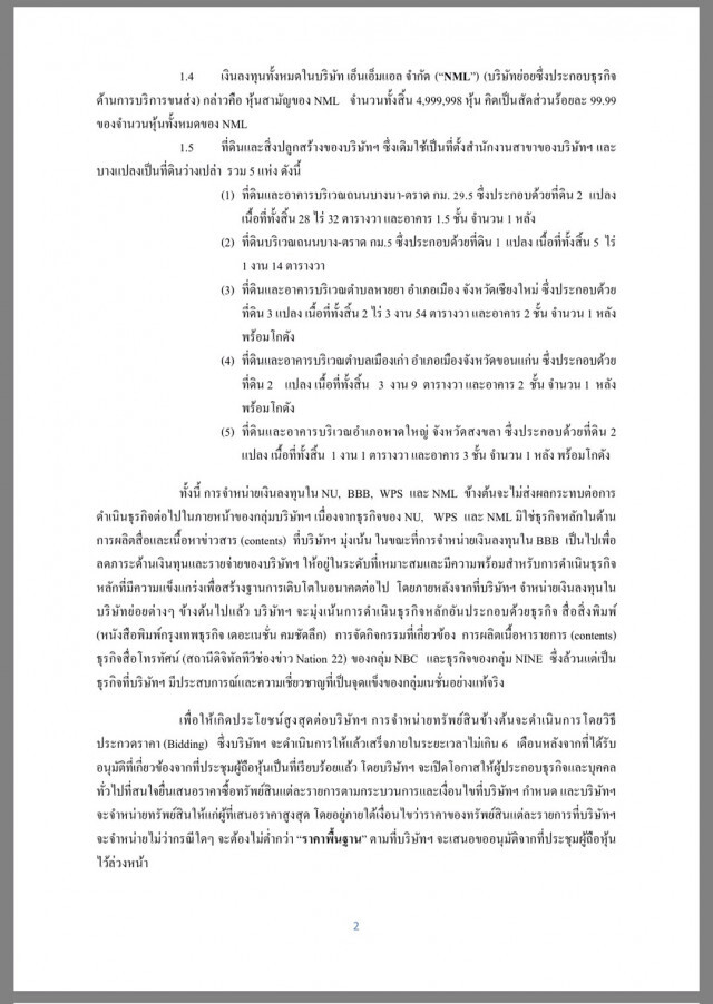 เนชั่นฯขาย 5 สินทรัพย์ 
ปรับโครงสร้างธุรกิจ 
รับการแข่งขันในอนาคต