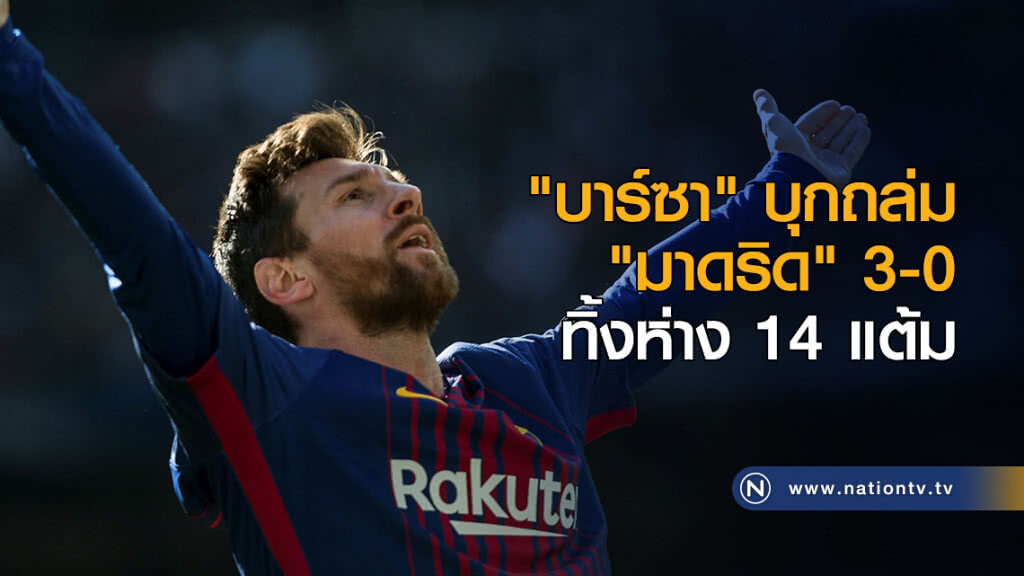 "บาร์ซา" บุกถล่ม "มาดริด" 3-0 ทิ้งห่าง 14 แต้ม "บาร์ซา" บุกถล่ม "มาดริด" 3-0 ทิ้งห่าง 14 แต้ม