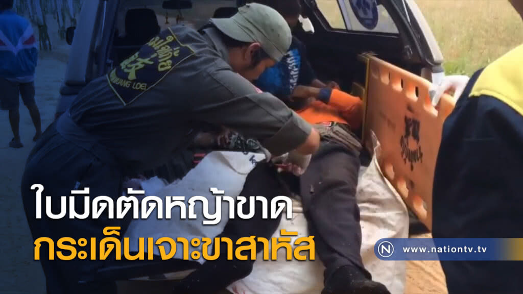 ใบมีดตัดหญ้าขาดกระเด็นเจาะขาสาหัส ใบมีดตัดหญ้าขาดกระเด็นเจาะขาสาหัส