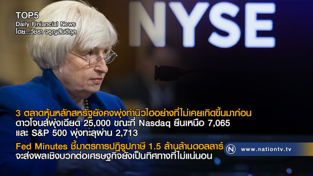 3 ตลาดหุ้นหลักสหรัฐยังคงพุ่งทำนิวไฮอย่างที่ไม่เคยเกิดขึ้นมาก่อน
