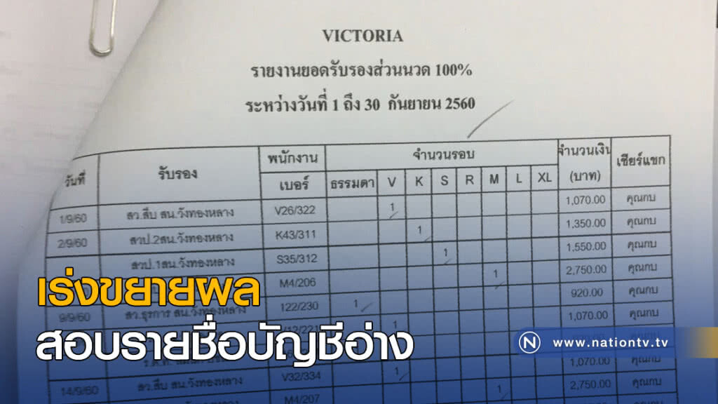 เร่งขยายผล สอบรายชื่อบัญชีอ่าง เร่งขยายผล สอบรายชื่อบัญชีอ่าง