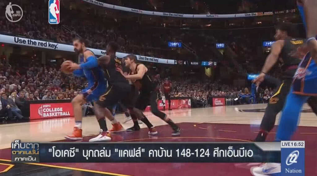 "โอเคซี" บุกถล่ม "แคฟส์" คาบ้าน 148-124 ศึกNBA "โอเคซี" บุกถล่ม "แคฟส์" คาบ้าน 148-124 ศึกNBA