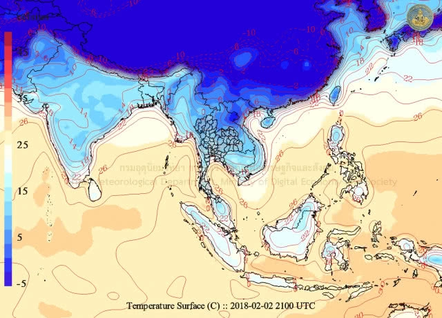 หนาวแรง! 1-3 ก.พ. ลด 6-8 °C กทม.ลุ้น 18-20 °C อีกครั้ง