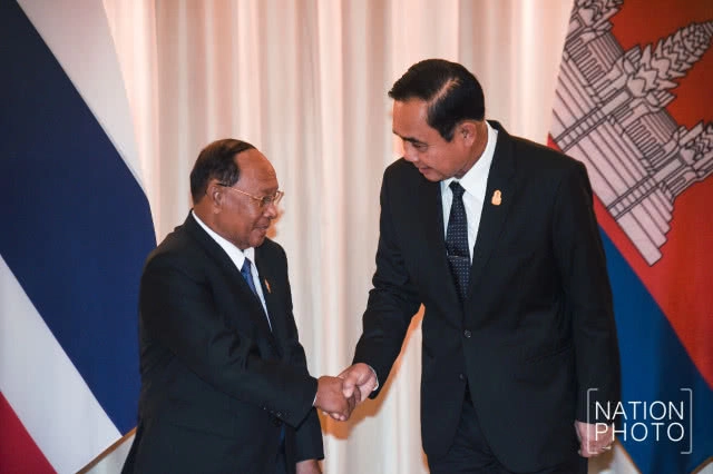 เฮง สัมริน เข้าพบ ประยุทธ์ ในการเยือนไทยอย่างเป็นทางการ