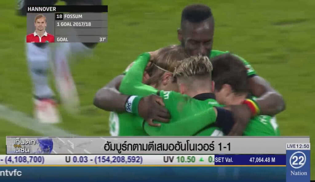 ฮัมบูร์กตามตีเสมอฮันโนเวอร์ 1-1 ฮัมบูร์กตามตีเสมอฮันโนเวอร์ 1-1