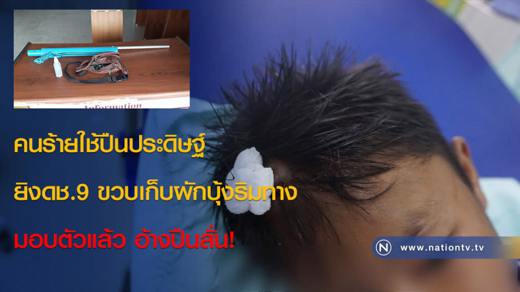 คนร้ายใช้ปืนประดิษฐ์ ยิงดช.9 ขวบเก็บผักบุ้งริมทางมอบตัวแล้ว อ้างปืนลั่น!