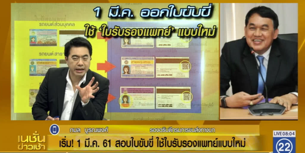 กรมขนส่ง เตรียมใช้ใบรับรองแพทย์แบบใหม่ สอบใบขับขี่ เริ่ม 1 มี.ค. กรมขนส่ง เตรียมใช้ใบรับรองแพทย์แบบใหม่ สอบใบขับขี่ เริ่ม 1 มี.ค.