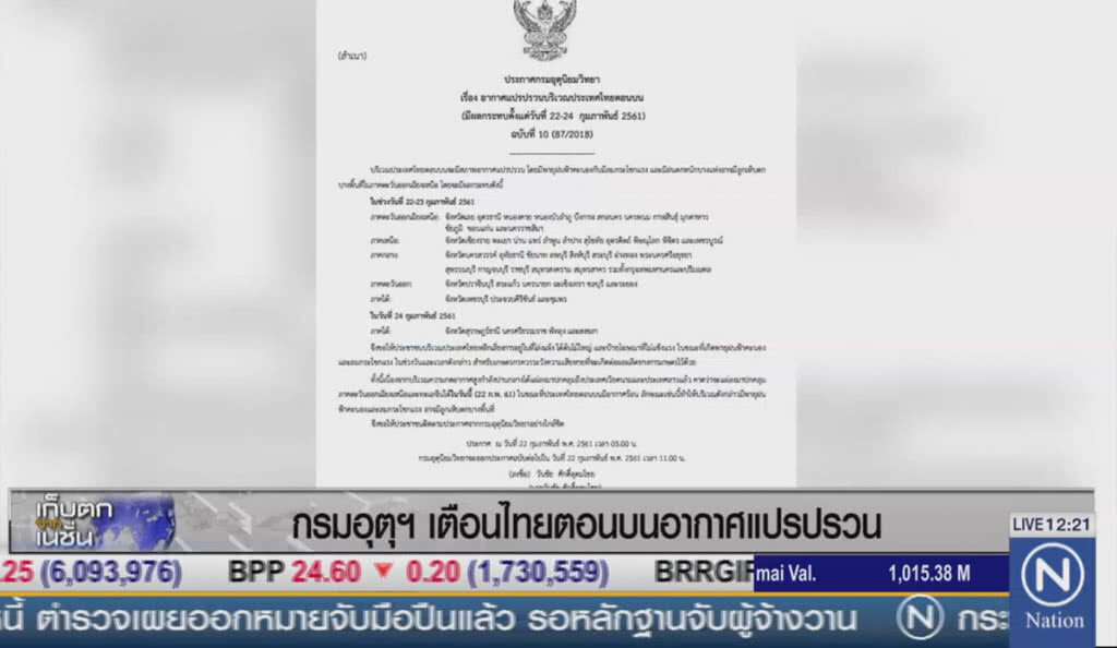 กรมอุตุฯ เตือนไทยตอนบนอากาศแปรปรวน กรมอุตุฯ เตือนไทยตอนบนอากาศแปรปรวน
