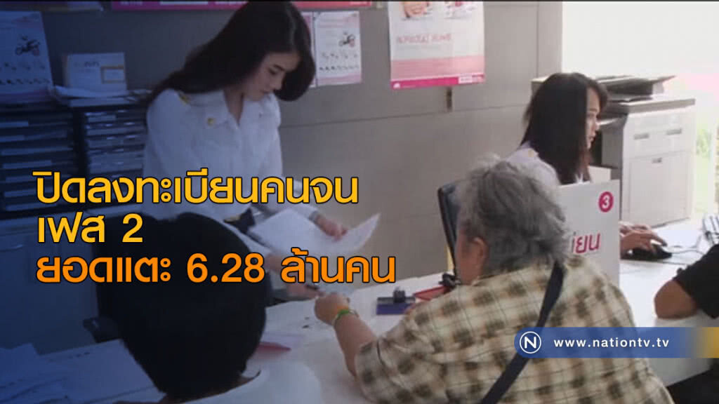 ปิดลงทะเบียนคนจนเฟส 2 แตะ 6.28 ล้านคน ปิดลงทะเบียนคนจนเฟส 2 แตะ 6.28 ล้านคน