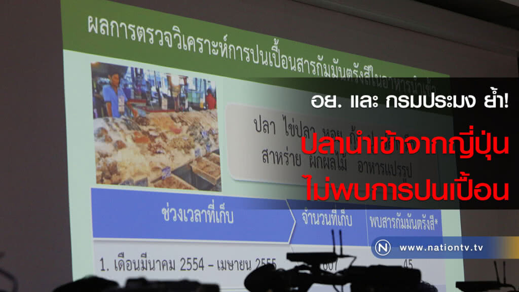 อย. และ กรมประมง ย้ำ! ปลานำเข้าจากญี่ปุ่นไม่พบการปนเปื้อน อย. และ กรมประมง ย้ำ! ปลานำเข้าจากญี่ปุ่นไม่พบการปนเปื้อน