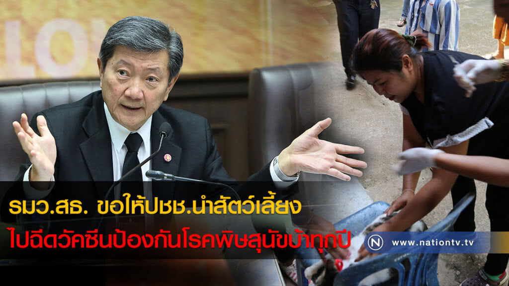 รมว.สธ. ขอให้ปชช.นำสัตว์เลี้ยงไปฉีดวัคซีนป้องกันโรคพิษสุนัขบ้าทุกปี รมว.สธ. ขอให้ปชช.นำสัตว์เลี้ยงไปฉีดวัคซีนป้องกันโรคพิษสุนัขบ้าทุกปี