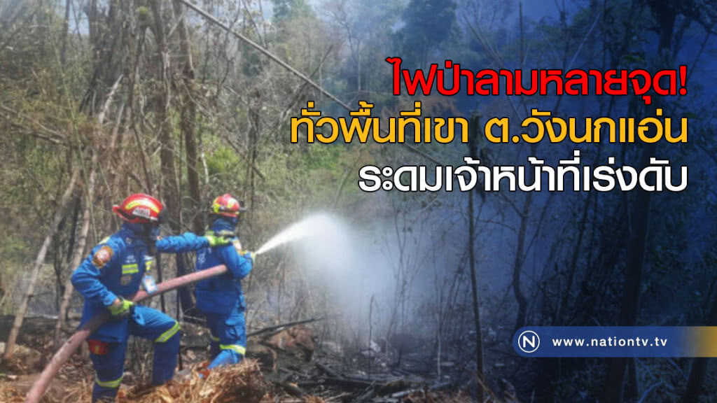ไฟป่าลามหลายจุด! ทั่วพื้นที่เขาต.วังนกแอ่น ระดมเจ้าหน้าที่เร่งดับ ไฟป่าลามหลายจุด! ทั่วพื้นที่เขาต.วังนกแอ่น ระดมเจ้าหน้าที่เร่งดับ