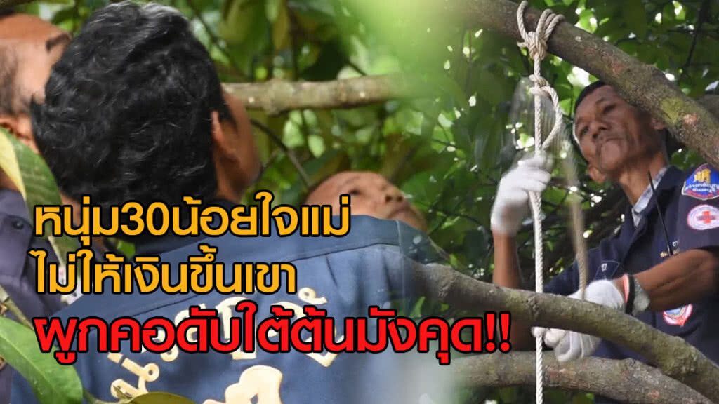 หนุ่ม30น้อยใจแม่
ไม่ให้เงินขึ้นเขา
นมัสการรอยพระพุทธบาทพลวง
ผูกคอดับใต้ต้นมังคุด
