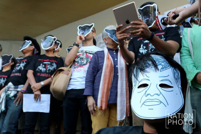 (ภาพชุด) กลุ่ม T Challa คนพันธุ์เสือดำ จัดการแสดงพร้อมประกาศเจตนารมณ์