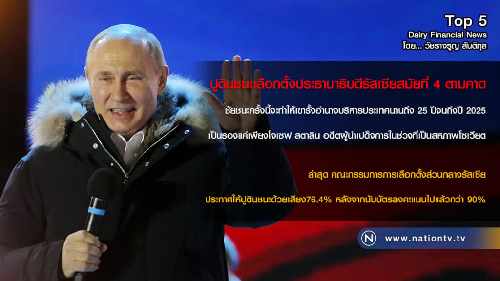 ปูตินชนะเลือกตั้งประธานาธิบดีรัสเซียสมัยที่ 4 ตามคาด