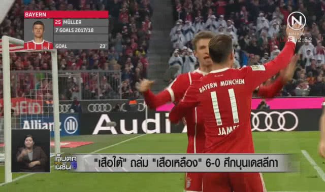 "เสือใต้" ถล่ม "เสือเหลือง" 6-0 ศึกบุนเดสลีกา