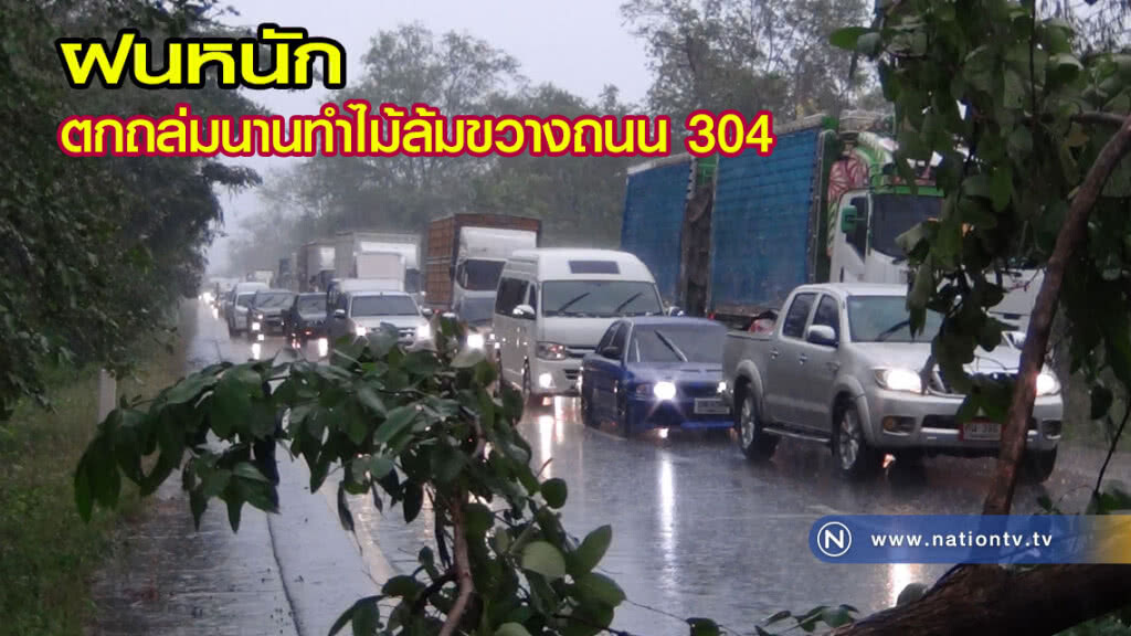 ฝนหนัก ตกถล่มนานทำไม้ล้มขวางถนน 304 ฝนหนัก ตกถล่มนานทำไม้ล้มขวางถนน 304