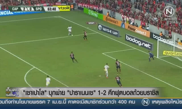 "เซาเปาโล" บุกพ่าย "ปาราเนนเซ" 1-2 ศึกฟุตบอลถ้วยบราซิล
