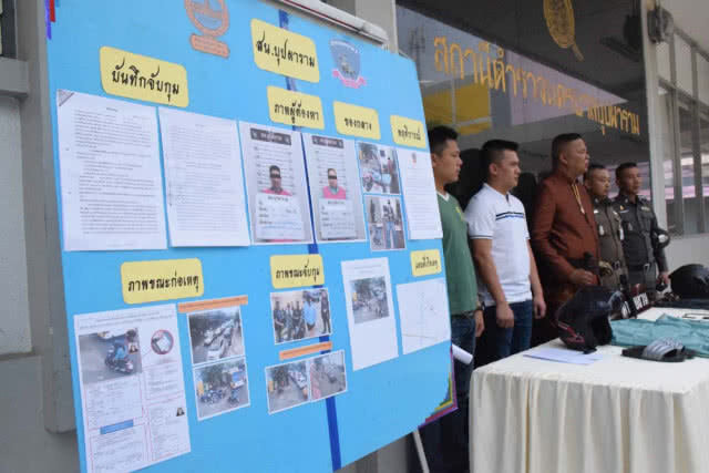 ผู้การฯ บก.น.8 สวมบท "คุณพี่หมื่น" แถลงจับผัวเมียจอมแสบตระเวนลักรถจยย.ทั่วกรุงฯ