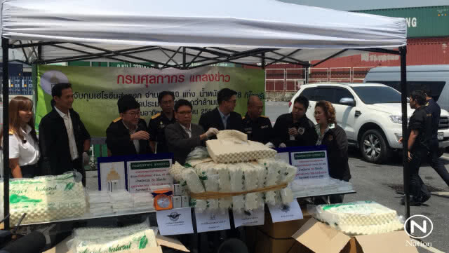 กรมศุลฯ แถลงจับเฮโรอีนหนัก 28 กก. มูลค่า 100 กว่าล้าน