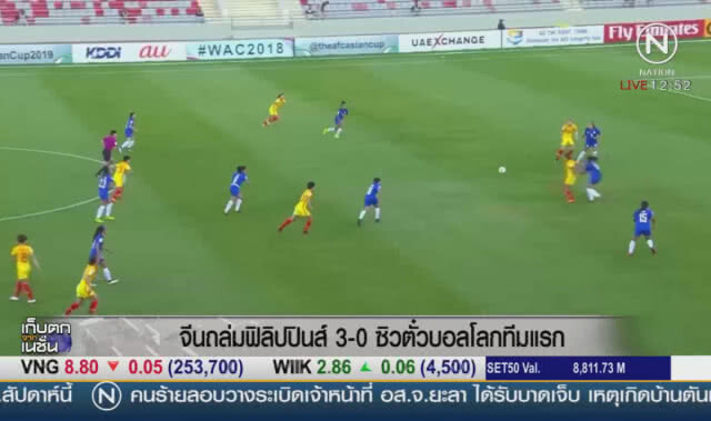 จีนถล่มฟิลิปปินส์ 3-0 ซิวตั๋วบอลโลกทีมแรก