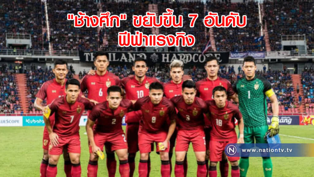 "ช้างศึก" ขยับขึ้น 7 อันดับฟีฟ่าแรงกิง