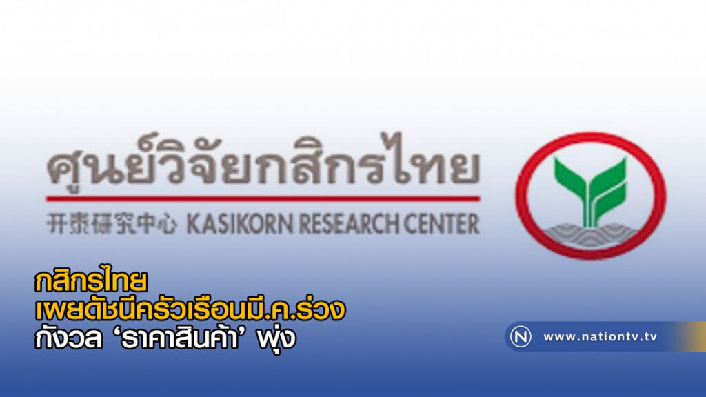 กสิกรไทย เผยดัชนีครัวเรือนมี.ค.ร่วง กังวล "ราคาสินค้า" พุ่ง