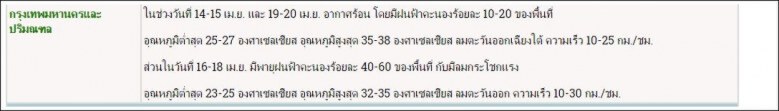 เตรียมรับมือ 
14-15,19-20 เม.ย.61
อุณหภูมิแตะ 40 องศาฯ