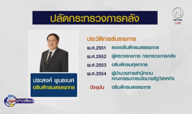 (คลิปข่าว) "ประสงค์ พูนธเนศ" นั่งเก้าอี้ปลัด ก.คลัง คนใหม่