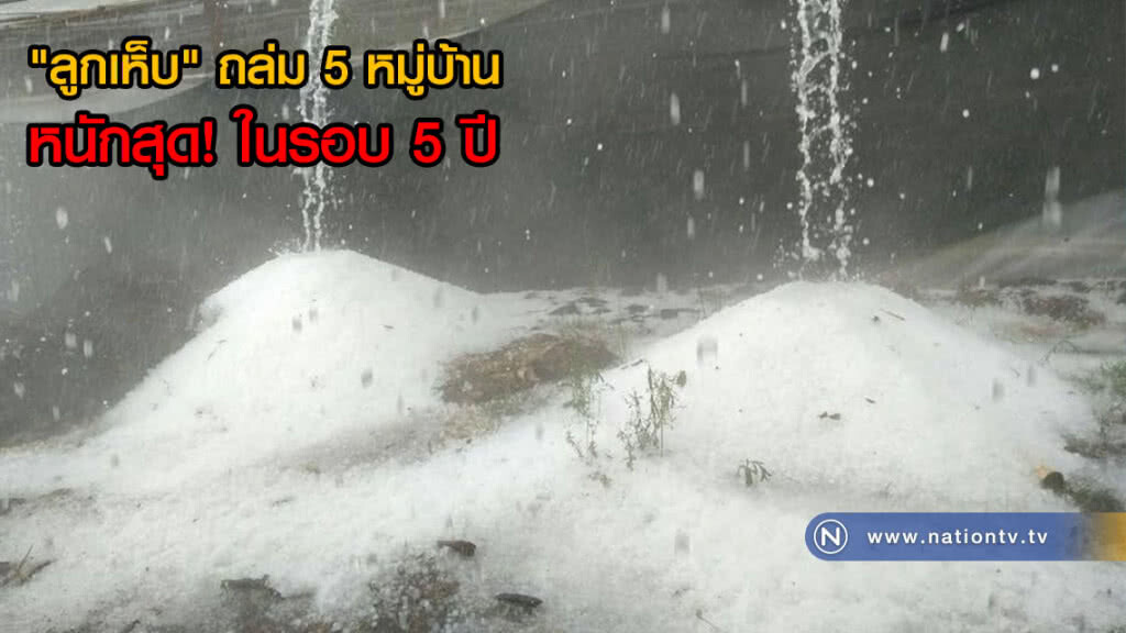 เผยภาพ "ลูกเห็บ" กองมหึมาถล่ม 5 หมู่บ้าน หนักสุด! ในรอบ 5 ปี(คลิป) เผยภาพ "ลูกเห็บ" กองมหึมาถล่ม 5 หมู่บ้าน หนักสุด! ในรอบ 5 ปี(คลิป)