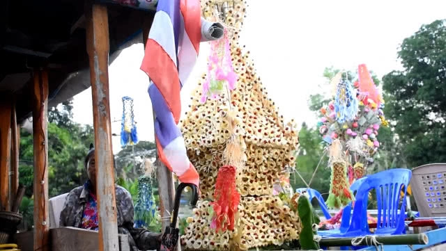 ประเพณีโบราณสืบทอดหลายร้อยปี แห่ช้างเผือกดอกฝ้าย ต้นผึ้ง ต้นทาน