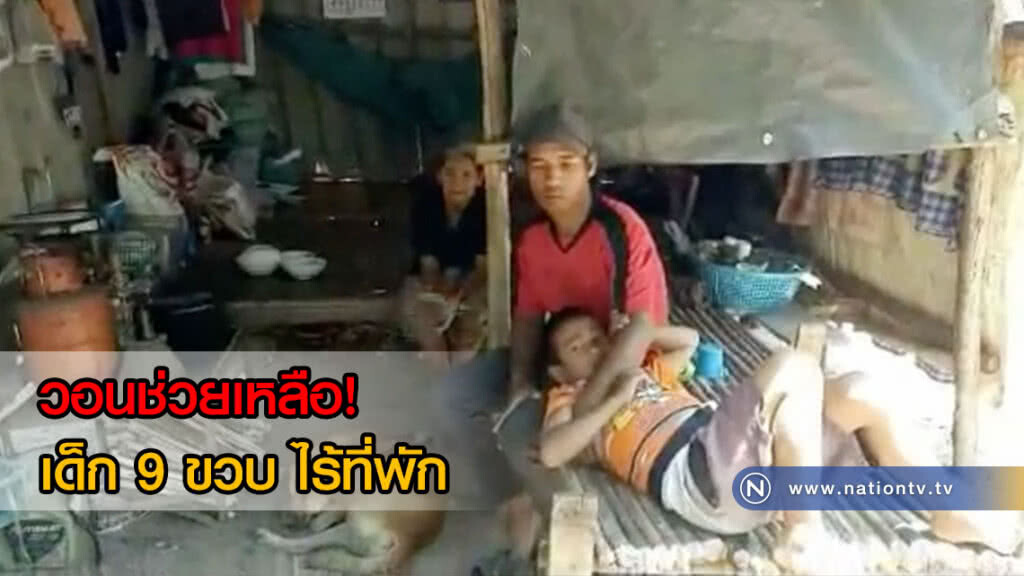 วอนช่วยเหลือ! เด็ก 9 ขวบ ไร้ที่พัก ต้องขออาศัยกระท่อมข้างสวนปาล์มอยู่กับพ่อ-ย่าวัย 77 ปี(คลิป)
