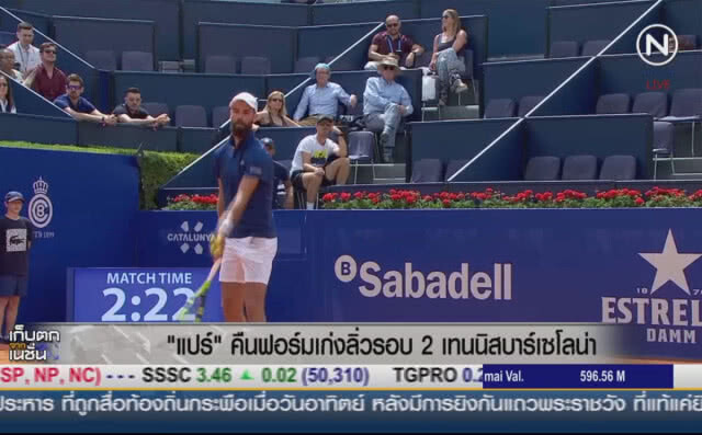 (คลิปข่าว) "แปร์" คืนฟอร์มเก่ง ลิ่วรอบ2 เทนนิสบาร์เซโลน่า