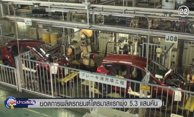 (คลิปข่าว) ยอดการผลิตรถยนต์ไตรมาสแรกพุ่ง 5.3 แสนคัน