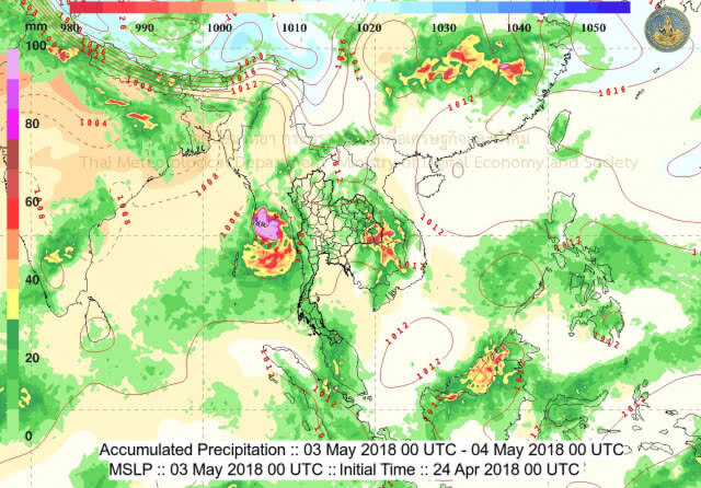 ไทยเสี่ยงเจอฝนยาวถึง 3 พ.ค. จับตาพายุในอ่าวเบงกอล