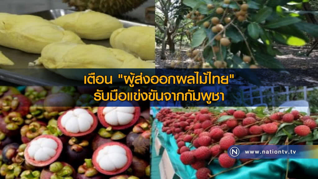 เตือน "ผู้ส่งออกผลไม้ไทย" รับมือแข่งขันจากกัมพูชา ชิงตลาด 7.6 หมื่นล้าน