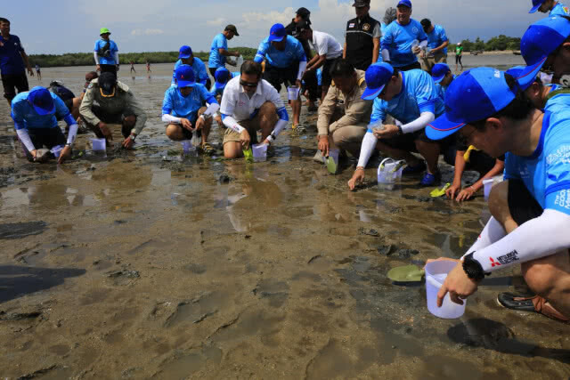 (ภาพชุด)รมว.ท่องเที่ยวจับมือเนชั่นทีวีและมิตซูบิชิ ร่วมปลูกหญ้าทะเลหาดปากเมง หนุนท่องเที่ยวยั่งยืน