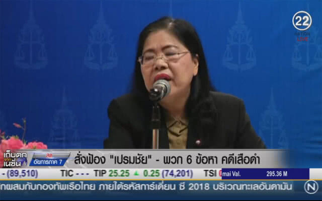 (คลิปข่าว) สั่งฟ้อง "เปรมชัย" -พวก 6 ข้อหาคดีเสือดำ