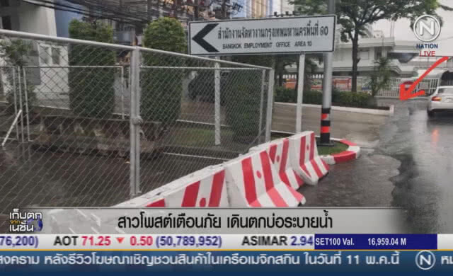 (คลิปข่าว) สาวโพสเตือนภัย เดินตกบ่อระบายน้ำ