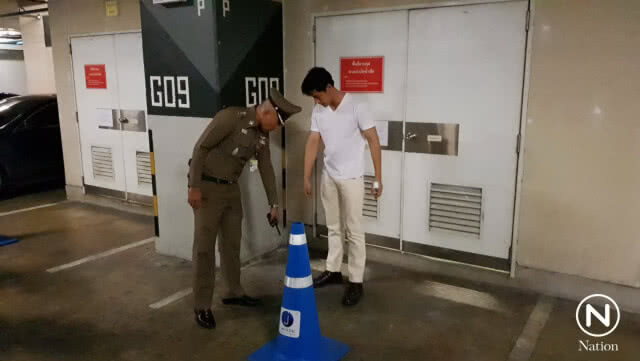 "บอล" ดาราช่อง 3 ชี้จุดเกิดเหตุลานจอดรถห้างดัง หลังถูกคนร้ายฟาดหัวแตก