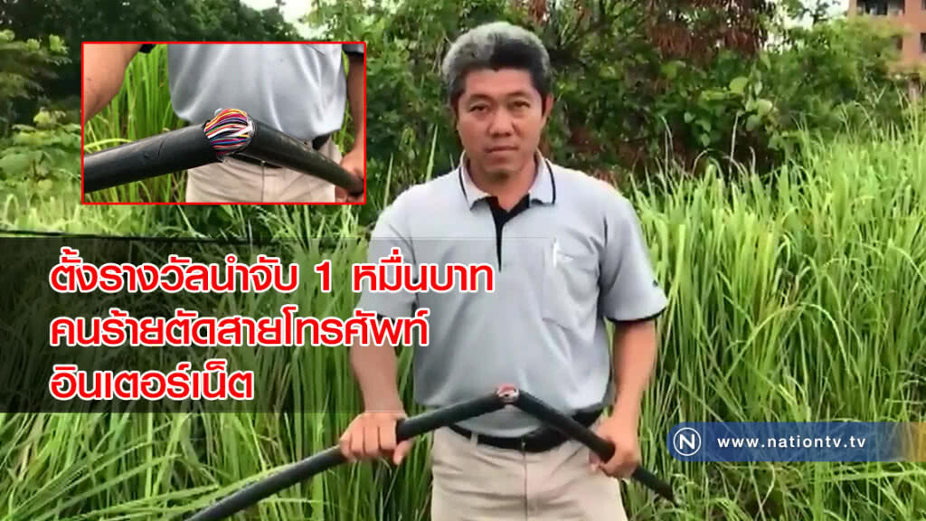 ตั้งรางวัลนำจับ 1 หมื่นบาท คนร้ายตัดสายโทรศัพท์-อินเตอร์เน็ต ตั้งรางวัลนำจับ 1 หมื่นบาท คนร้ายตัดสายโทรศัพท์-อินเตอร์เน็ต