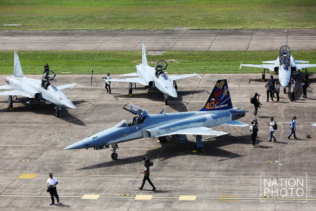 (ภาพชุด) ทอ.เปิดตัว เอฟ-5 ซุปเปอร์ไทกริสต้น อัพเกรดใหม่ 14 ลำ