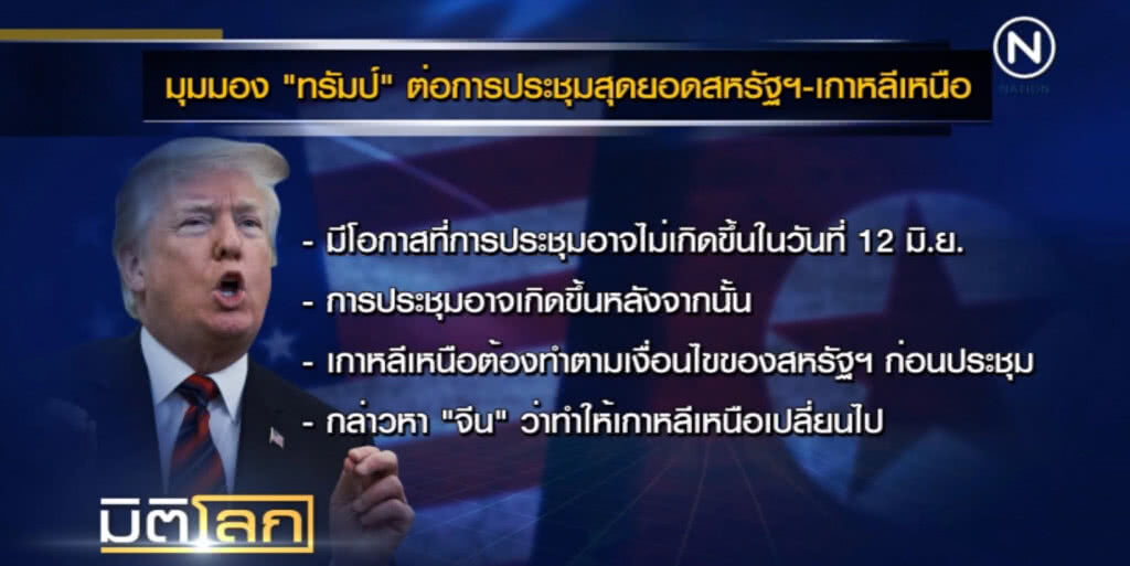 "ทรัมป์" ส่อเลื่อนนัด "คิม จอง-อึน" "ทรัมป์" ส่อเลื่อนนัด "คิม จอง-อึน"