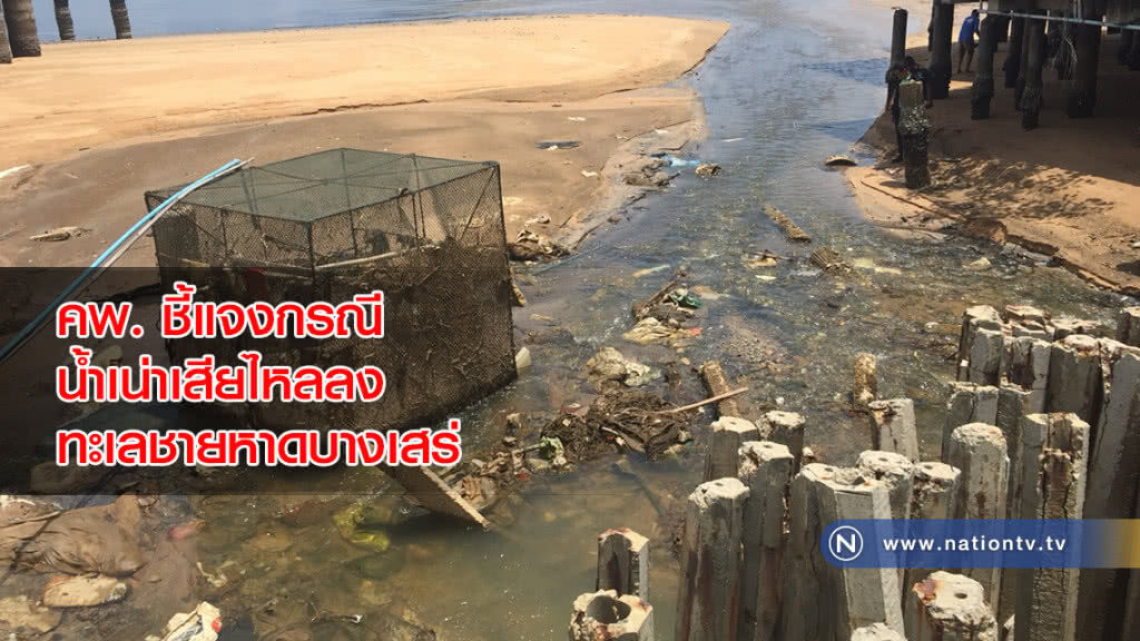 คพ. ชี้แจงกรณีน้ำเน่าเสียไหลลงทะเลชายหาดบางเสร่